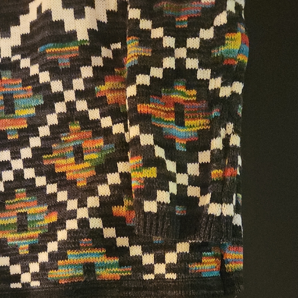 Intro Multicolor Southwestern Geometric Print Loose Women's Cardigan - Picture 11 of 11